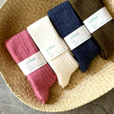 4-4006|Wool Ribbed Knee Socks