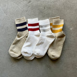 4-2000|Organic Cotton Linen Pile Sole Line Socks