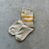 4-2000|Organic Cotton Linen Pile Sole Line Socks