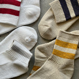 4-2000|Organic Cotton Linen Pile Sole Line Socks