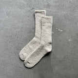 4-2002|Organic Cotton Linen Low Gauge Plain Socks