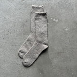 4-2002|Organic Cotton Linen Low Gauge Plain Socks