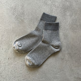 4-2003|Organic Cotton Waffle Pattern Ankle Socks