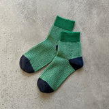 4-2003|Organic Cotton Waffle Pattern Ankle Socks