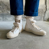 4-2002|Organic Cotton Linen Low Gauge Plain Socks