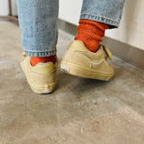 4-2002|Organic Cotton Linen Low Gauge Plain Socks