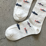 4-2009|Organic Cotton Fish Pattern Socks