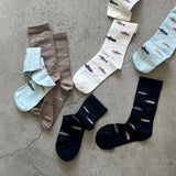 4-2009|Organic Cotton Fish Pattern Socks