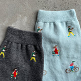 4-9001|Organic Cotton Walk Pattern Socks