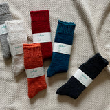 4-2002|Organic Cotton Linen Low Gauge Plain Socks