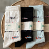 4-2009|Organic Cotton Fish Pattern Socks