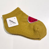 9-1116|コットン 足底パイルスイカ柄アンクル キッズ