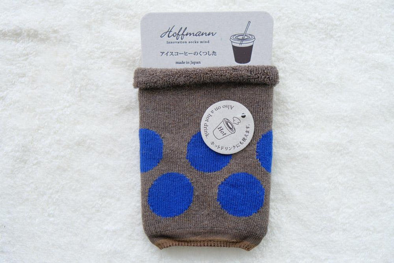 9-9009｜Organic cotton iced coffee socks, dot pattern