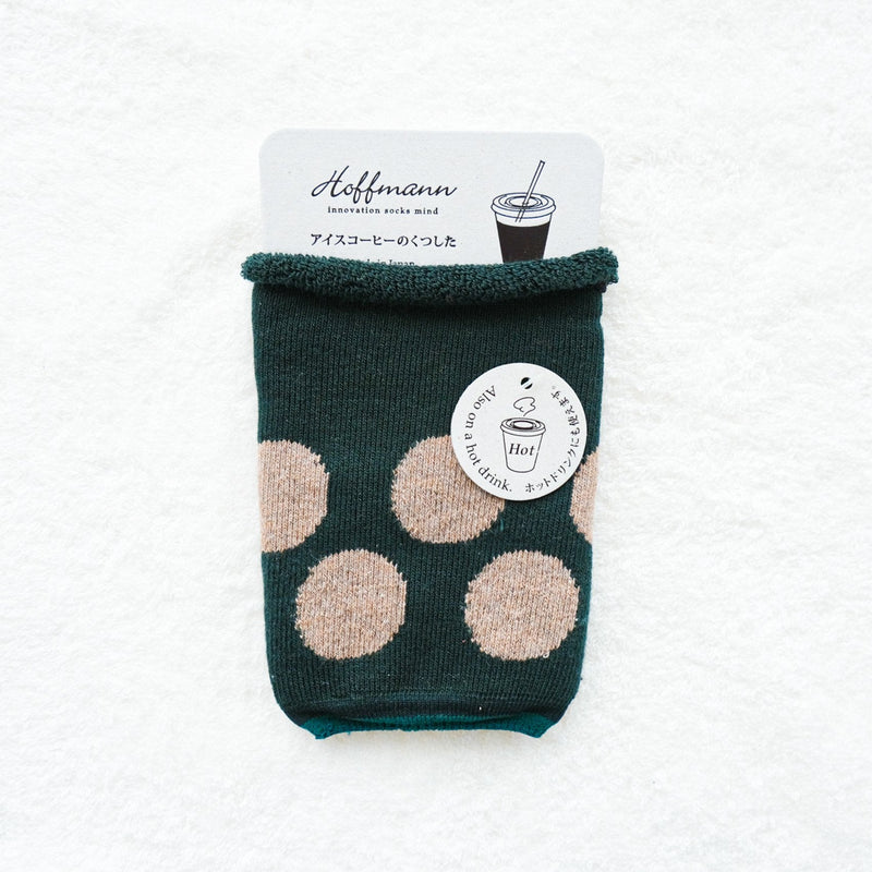 9-9009｜Organic cotton iced coffee socks, dot pattern
