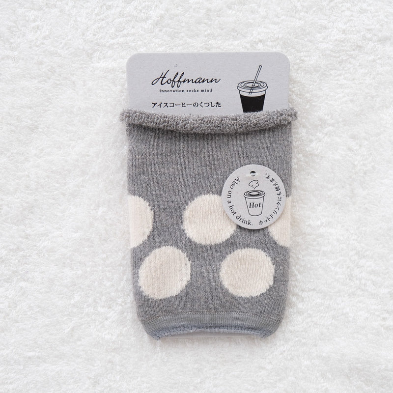 9-9009｜Organic cotton iced coffee socks, dot pattern