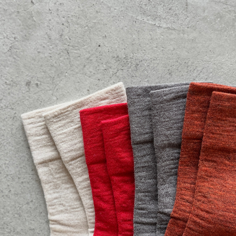 4-4019｜Wool Rubber Free Plain Socks