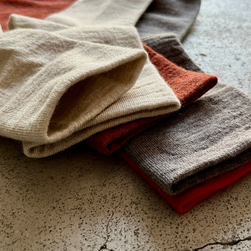 4-4019｜Wool Rubber Free Plain Socks