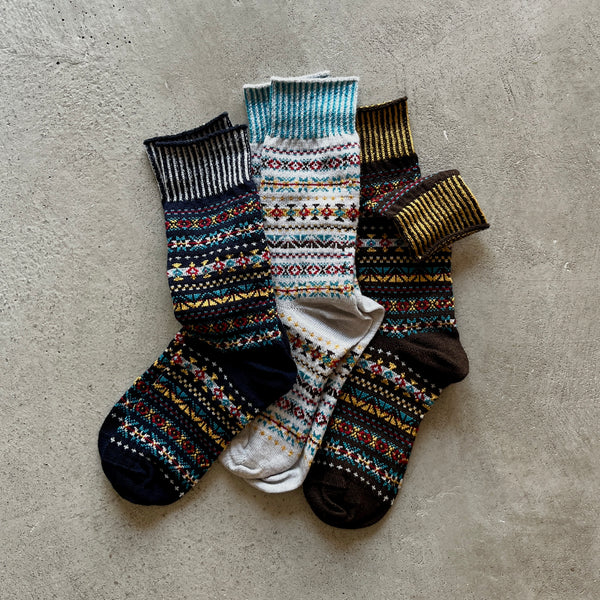 4-4022｜Wool Fair Isle Socks