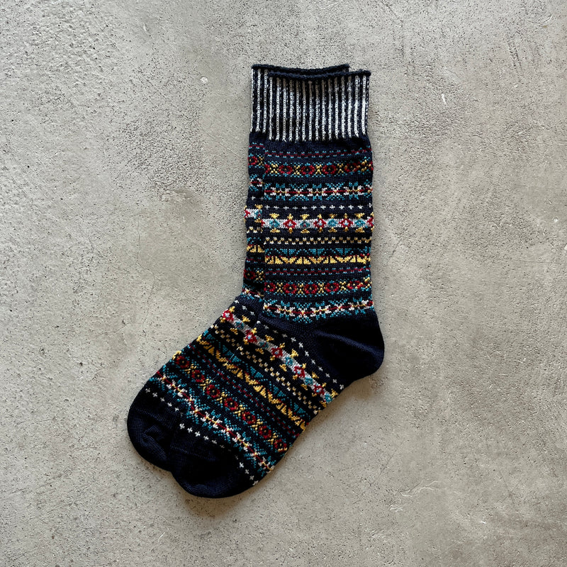 4-4022｜Wool Fair Isle Socks