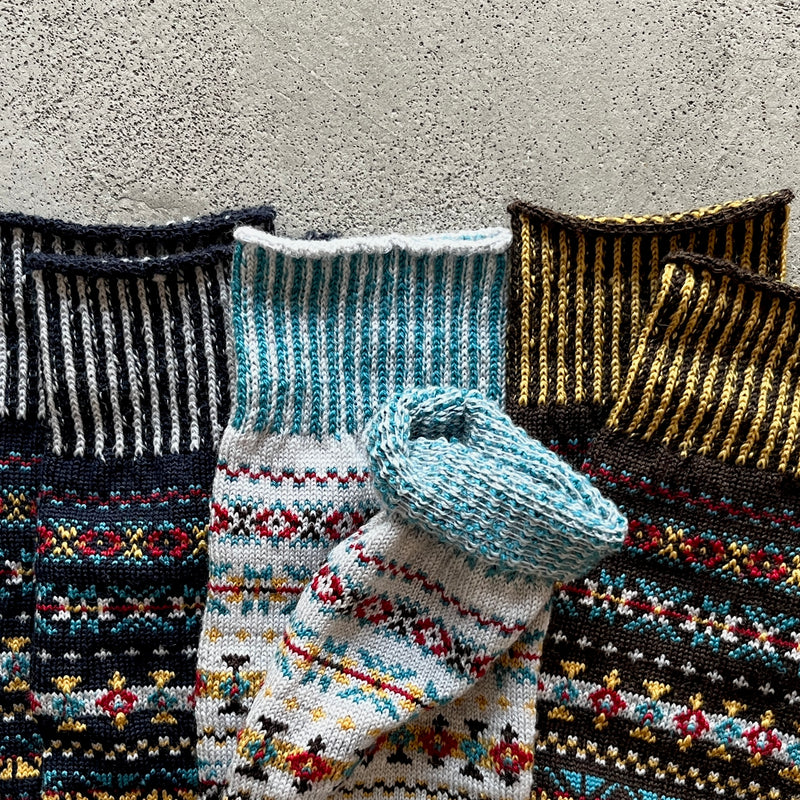 4-4022｜Wool Fair Isle Socks