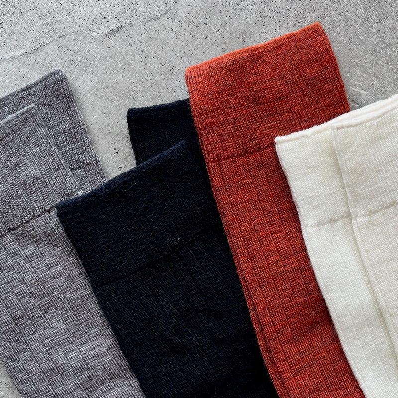 4-4020｜Wool Ribbed Knee Socks