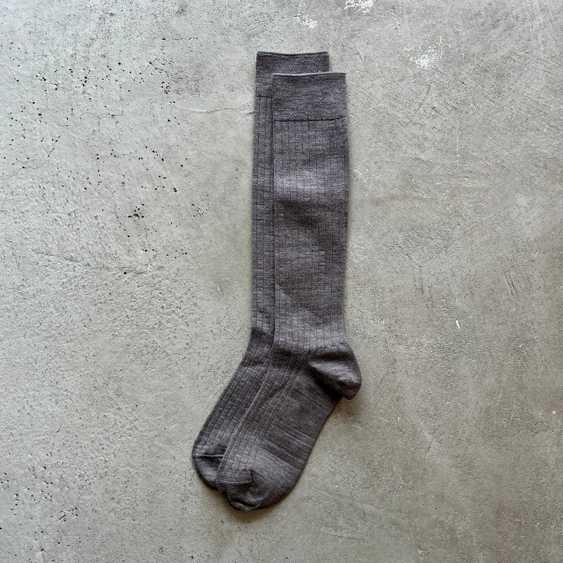 4-4020｜Wool Ribbed Knee Socks