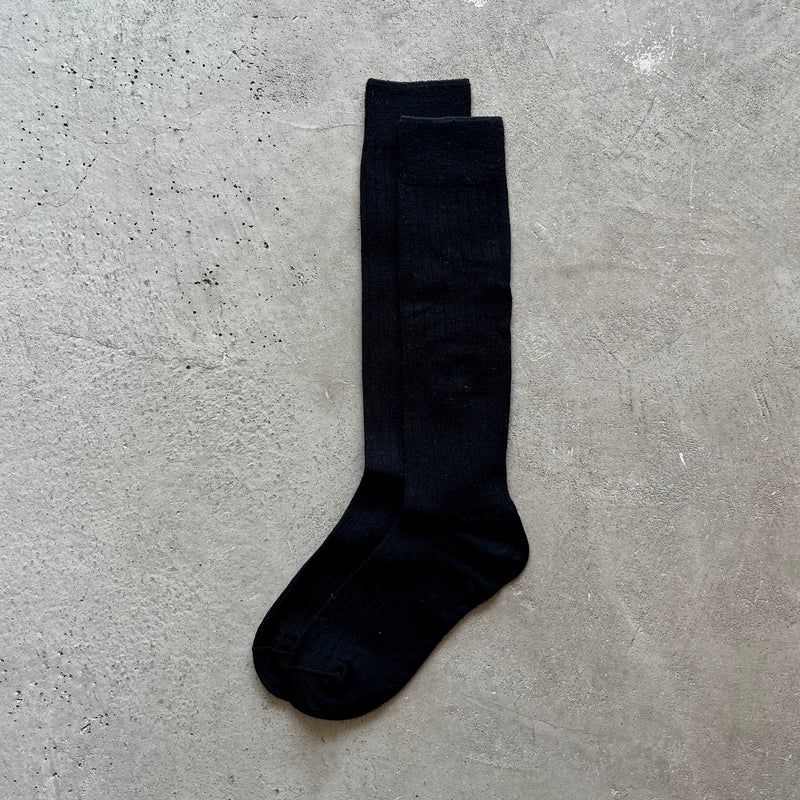 4-4020｜Wool Ribbed Knee Socks