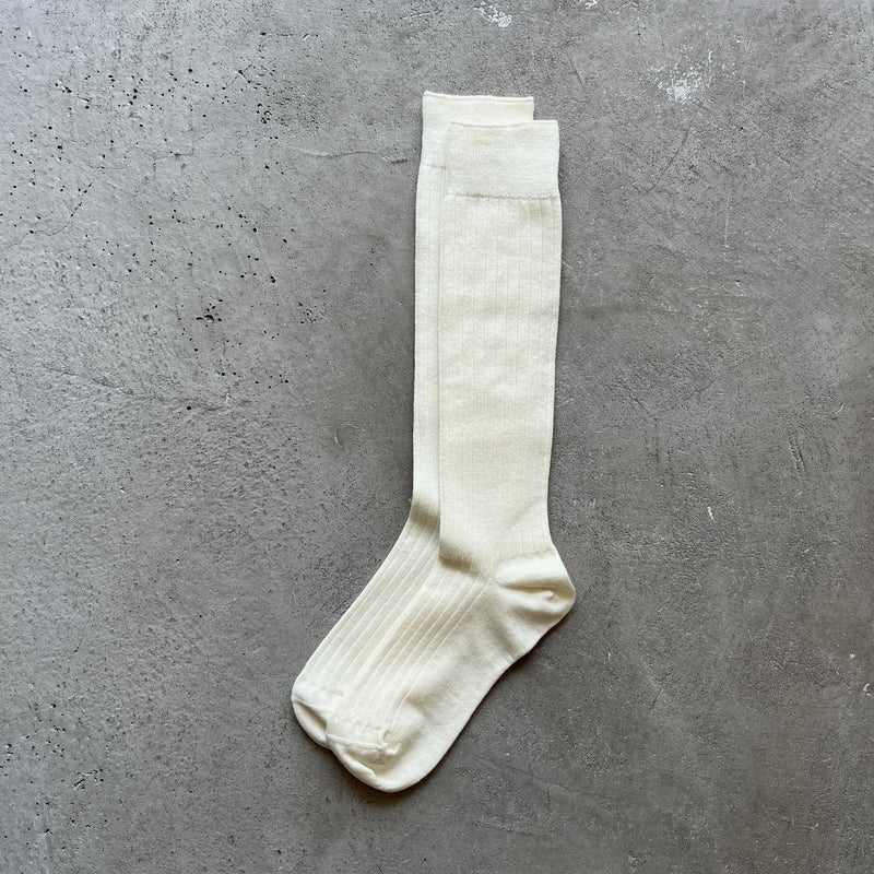 4-4020｜Wool Ribbed Knee Socks