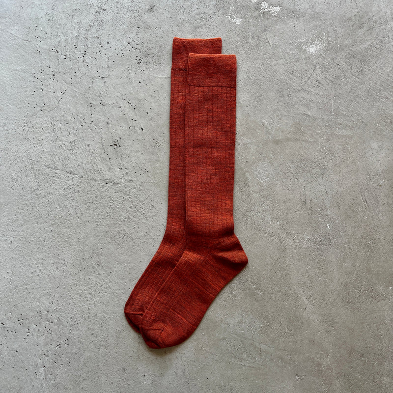 4-4020｜Wool Ribbed Knee Socks
