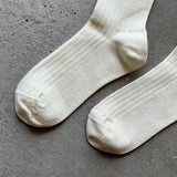 4-4020｜Wool Ribbed Knee Socks