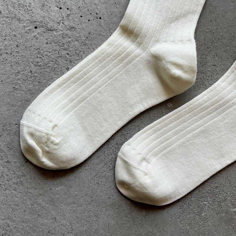 4-4020｜Wool Ribbed Knee Socks