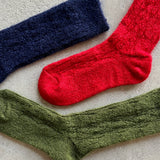 4-4025｜Mohair Wool Cable Pattern Socks