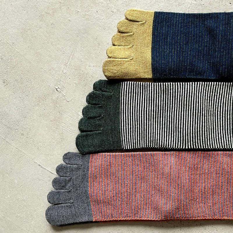 9-1097｜Wool 5-toed thin striped