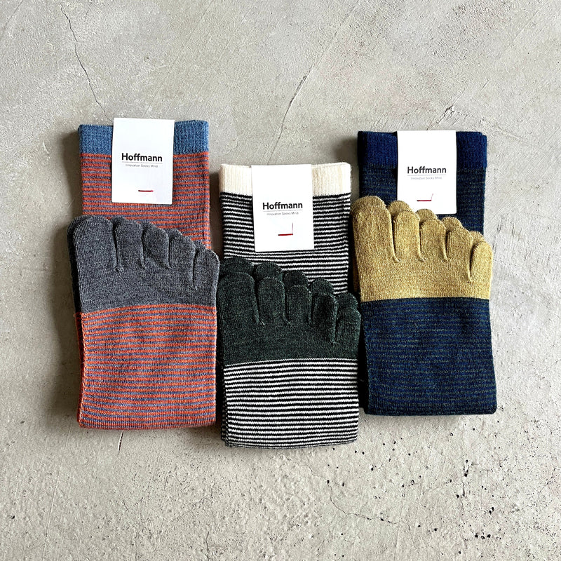9-1097｜Wool 5-toed thin striped