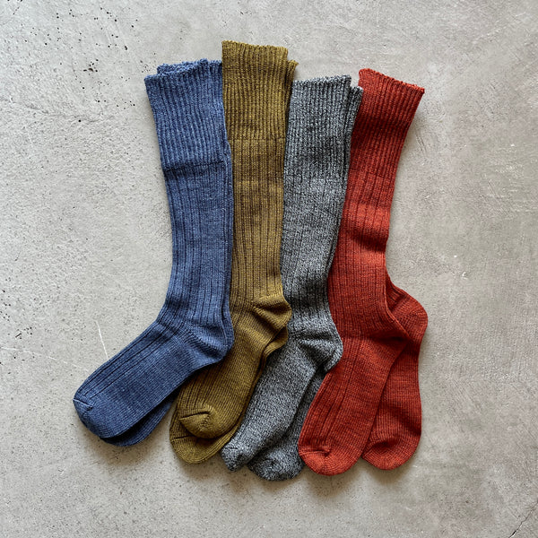 4-4021｜Wool Low Gauge Ribbed Knee Socks