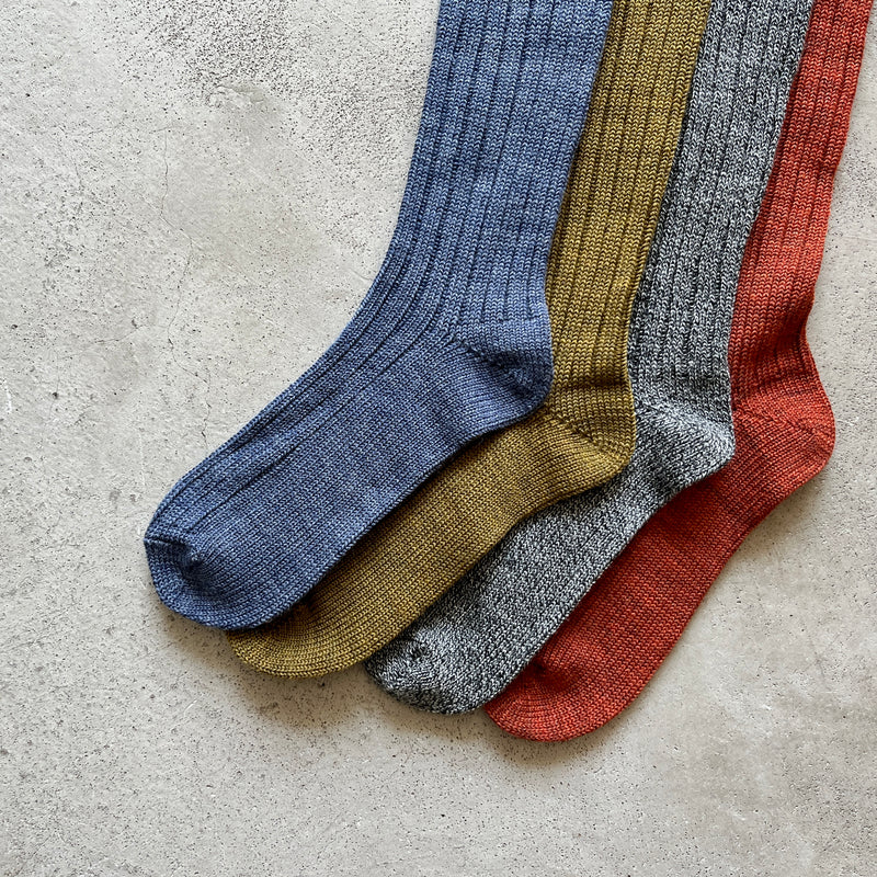 4-4021｜Wool Low Gauge Ribbed Knee Socks