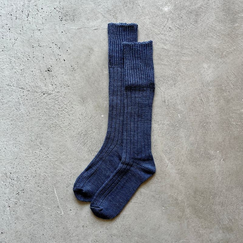 4-4021｜Wool Low Gauge Ribbed Knee Socks