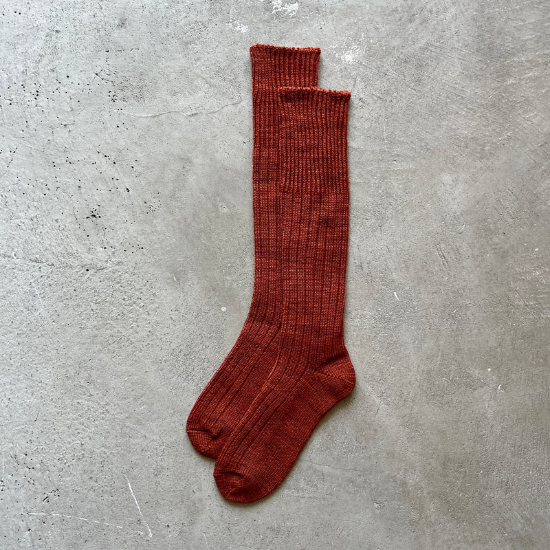 4-4021｜Wool Low Gauge Ribbed Knee Socks