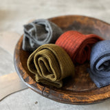 4-4021｜Wool Low Gauge Ribbed Knee Socks