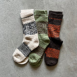 4-4028｜Wool Organic Cotton Snow Pattern Socks