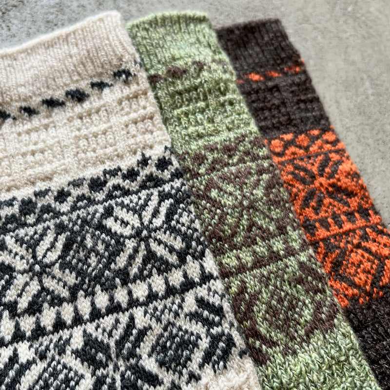 4-4028｜Wool Organic Cotton Snow Pattern Socks