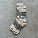 4-4028｜Wool Organic Cotton Snow Pattern Socks