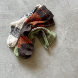 4-4028｜Wool Organic Cotton Snow Pattern Socks