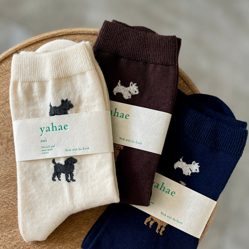 4-4017｜Organic Cotton Dogs Socks
