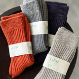 4-4016｜Organic Cotton Slab Ribbed Socks