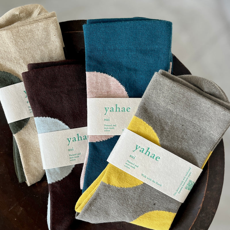 4-4015｜Organic Cotton Rubber Free Asymmetry Dot Socks