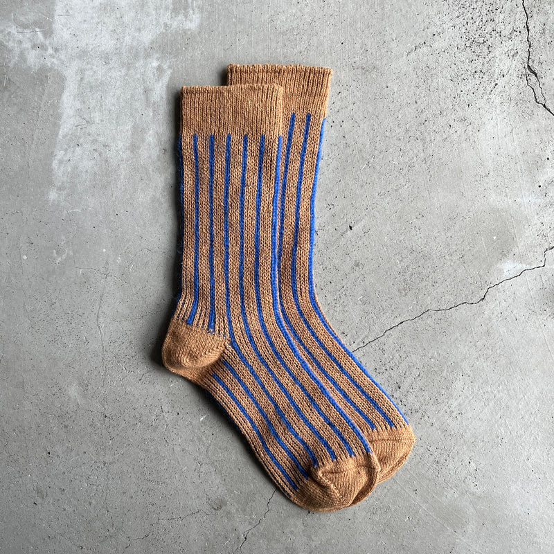4-4023｜Organic Cotton Mohair Stripes Socks