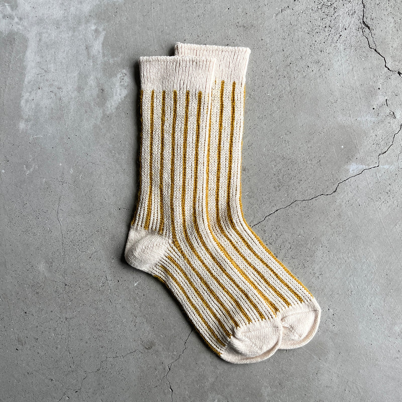 4-4023｜Organic Cotton Mohair Stripes Socks