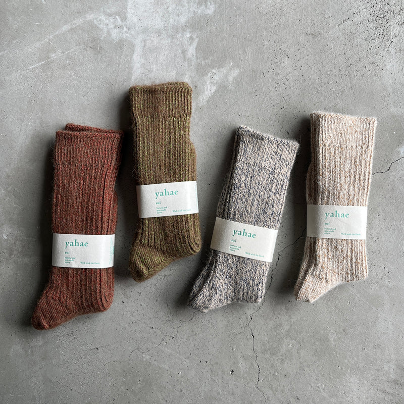 4-4026｜Alpaca Linen Ribbed Socks