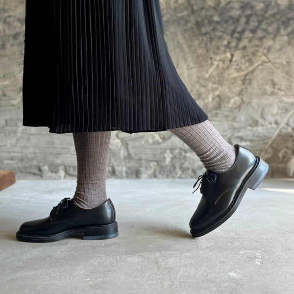 4-4020｜Wool Ribbed Knee Socks